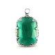 Crystal glass charm rectangle 13mm Classic green-silver